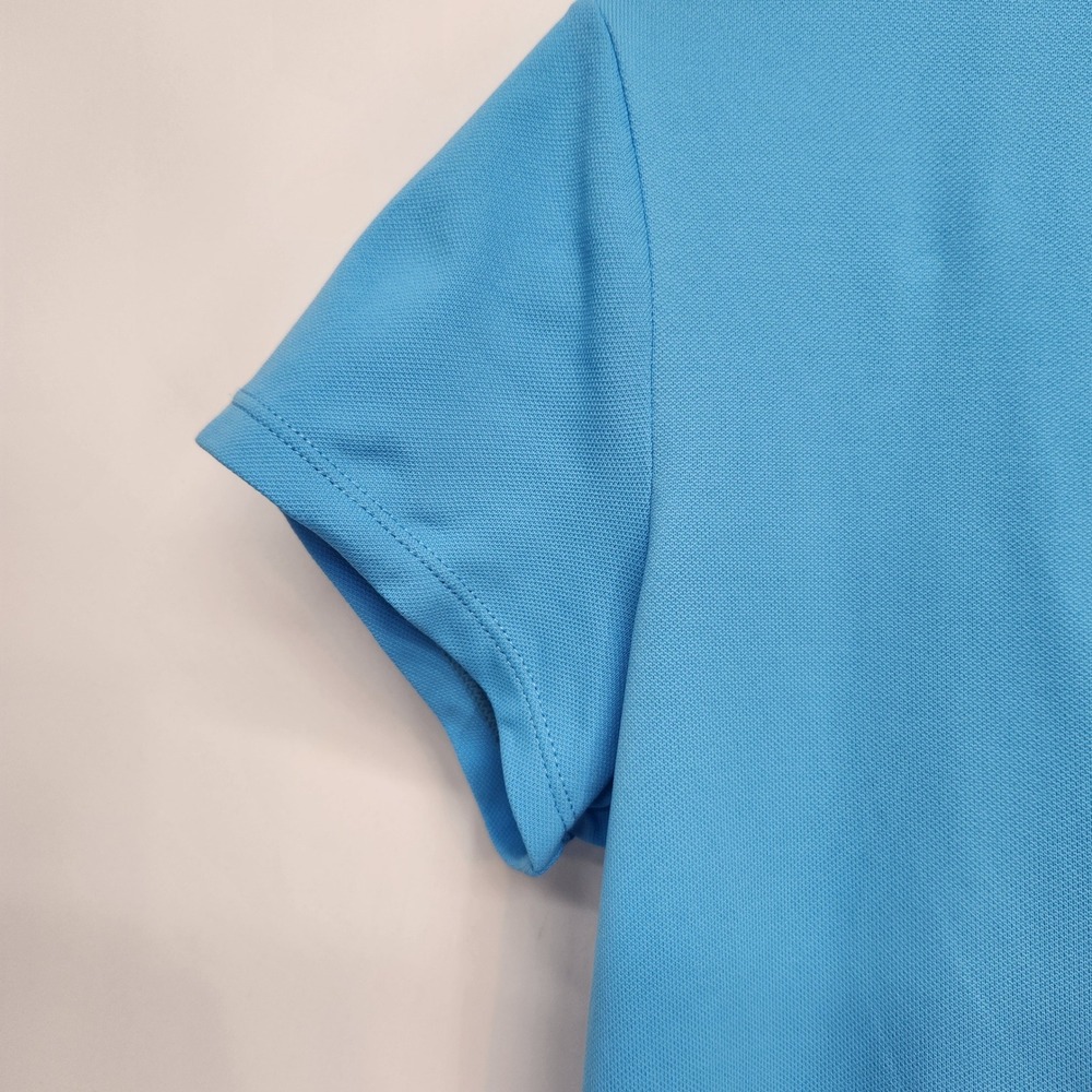 Lilly Pulitzer Luxletic Blue Ruffle Golf UPF 50+ Polo V-Neck Cap Sleeve Women S - Picture 6 of 8